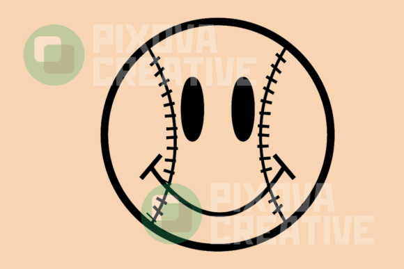 Baseball Smiley Graphic: A Retro Knockout for Your Brand