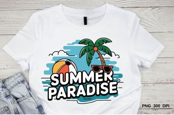 Capture the Season: Using Summer Paradise T-shirt Png Graphic in Your Designs