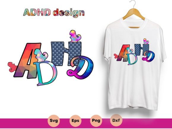 Celebrate Neurodiversity with ADHD Graphic with Dinosaurs Kids SVG PNG