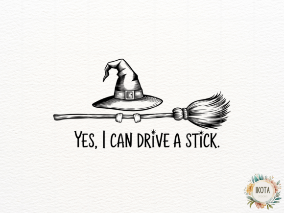 Crafting Spooky Magic with a Witch Hat Broom Halloween Graphic