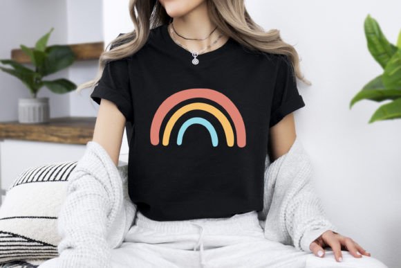 Cute Rainbow Graphic: A Retro Bohemian Design Asset