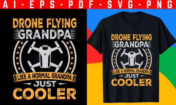 Drone Flying Grandpa Graphic Design: A Unique Aesthetic
