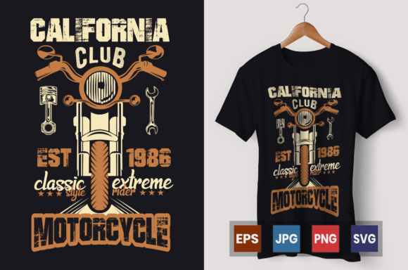 Revving Up Your Designs: The California Club 1986 Motorcycle Graphic